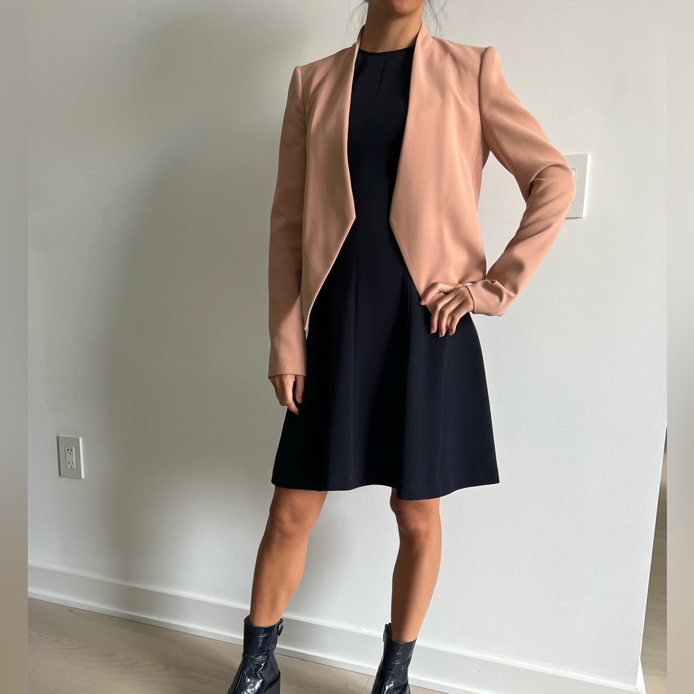 Alice + Olivia peach colored cropped blazer